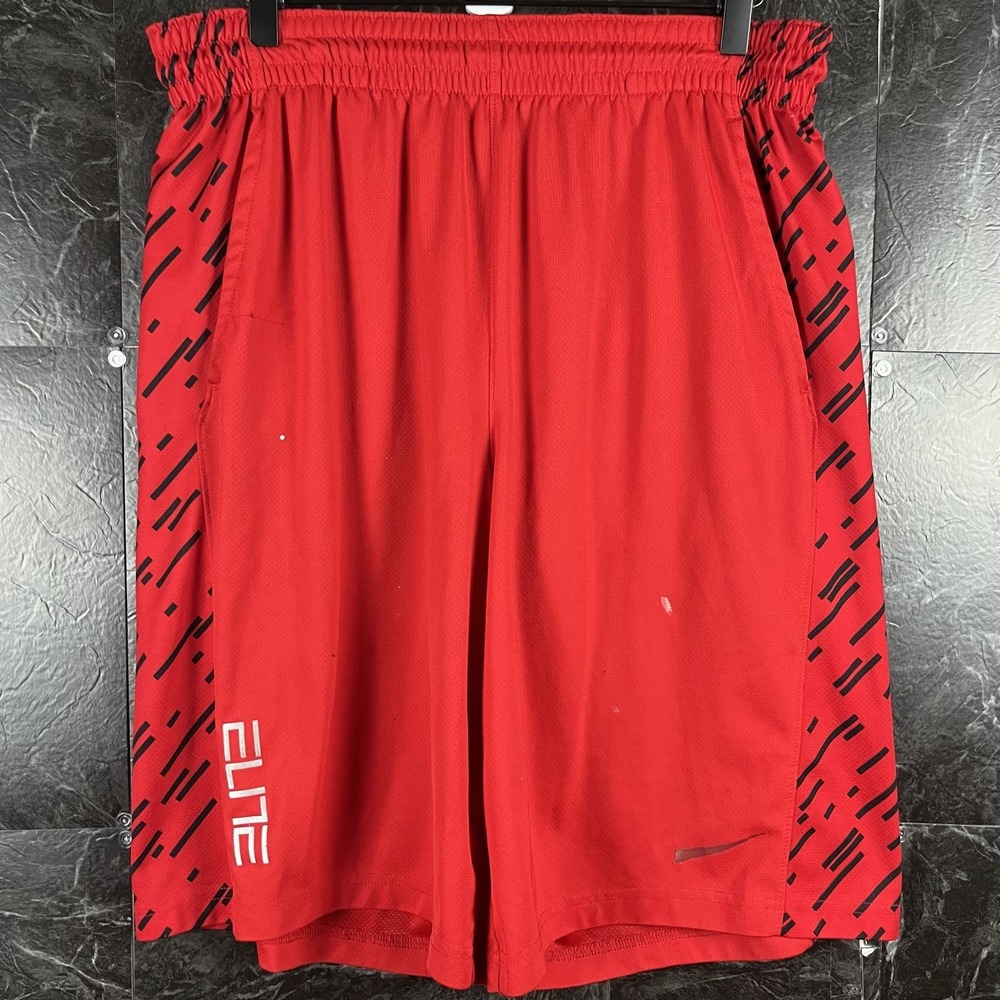 Nike Men's Red Elite Shorts Large -Flaws